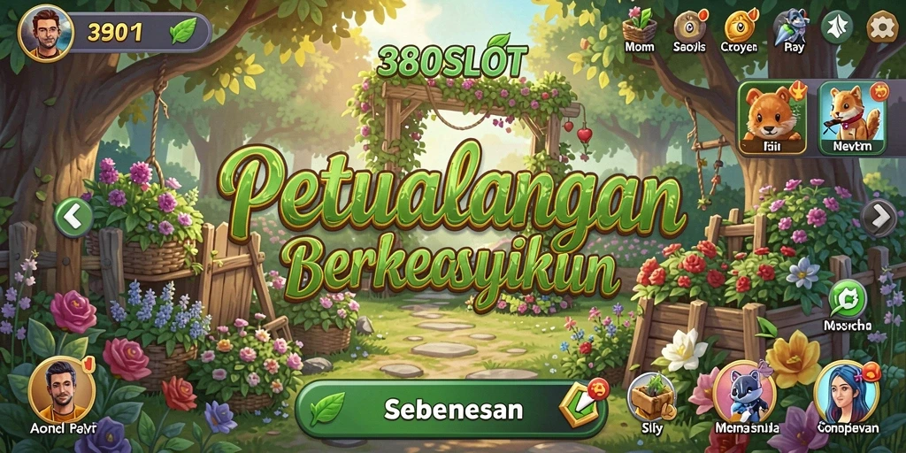 Gameplay menarik dan berwarna dari 380SLOT yang menampilkan kebun yang indah.