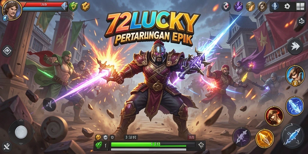 Tampilan screenshot dari gameplay pertarungan yang mendebarkan di 72LUCKY.