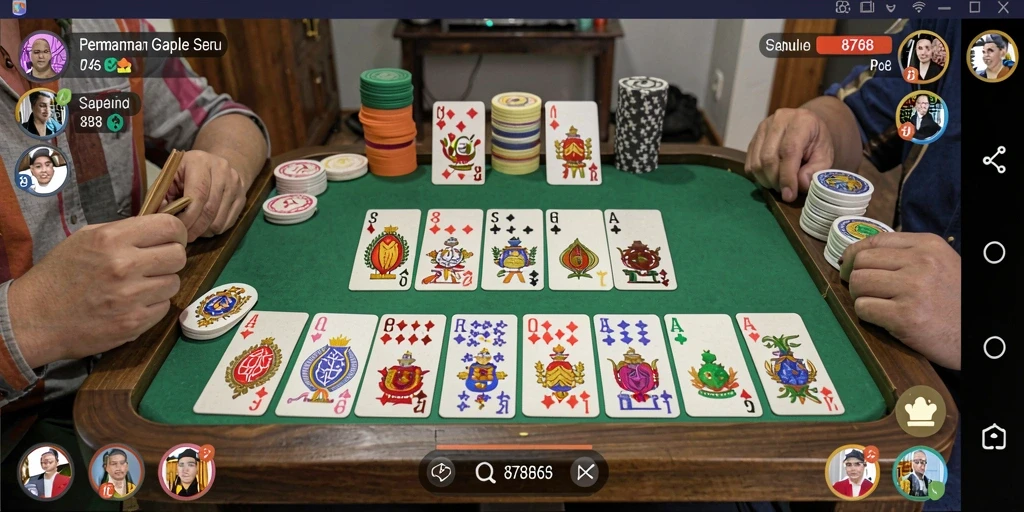 Gameplay Gaple yang seru dan interaktif dalam 8768.