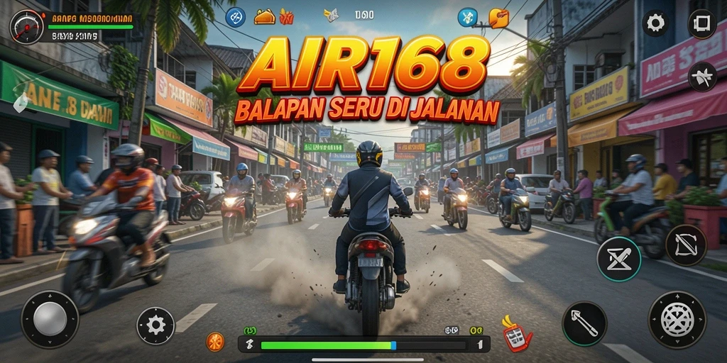 Tampilan gameplay balapan yang mendebarkan.