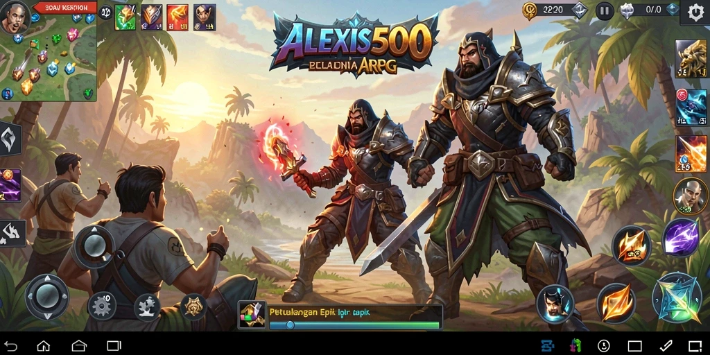 Screenshot aksi seru dalam gameplay ARPG ALEXIS500.
