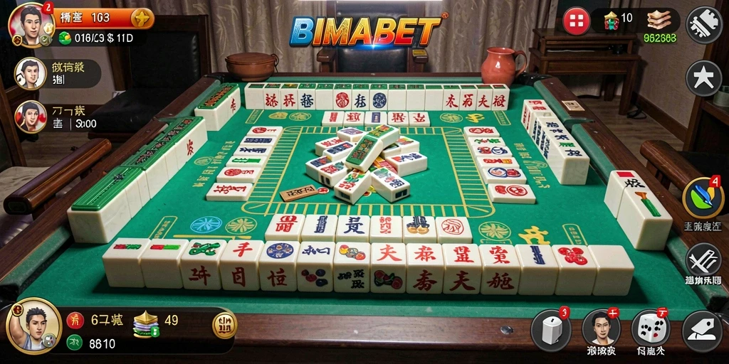 Screenshot gameplay BIMABET yang menampilkan keseruan bermain Mahjong.
