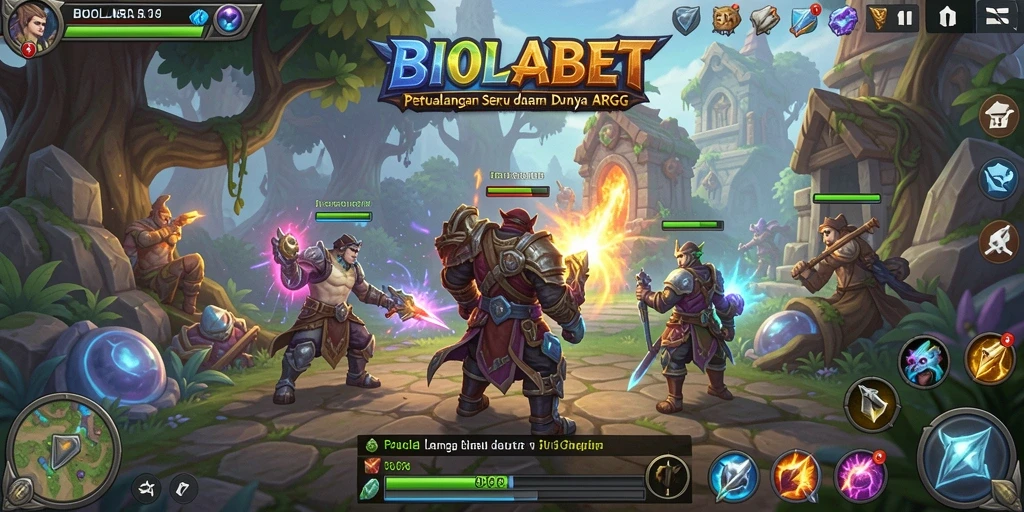 Screenshot utama menampilkan pertempuran epik dalam game ARPG.