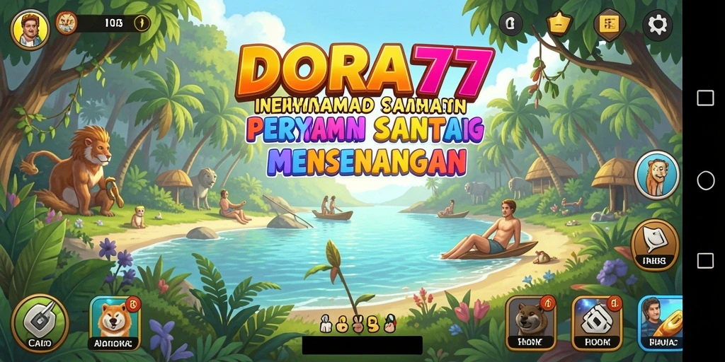 Tangkapan layar DORA77 menampilkan gameplay yang menarik dan cerah.