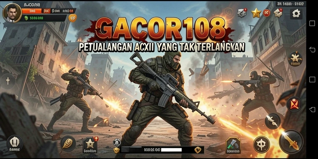 Screenshot gameplay GACOR108 menunjukkan aksi seru dalam pertempuran.