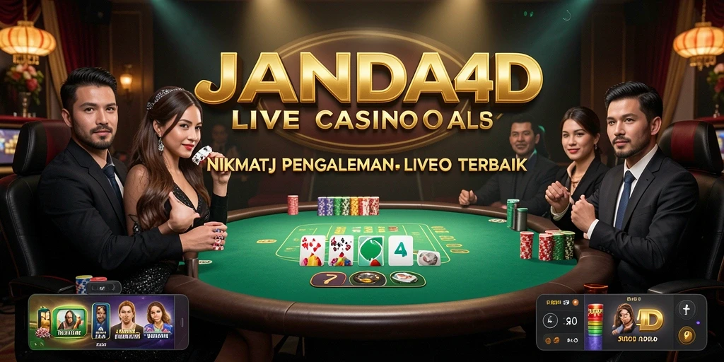 Tangkapan layar utama JANDA4D menampilkan dealer langsung dalam suasana kasino.