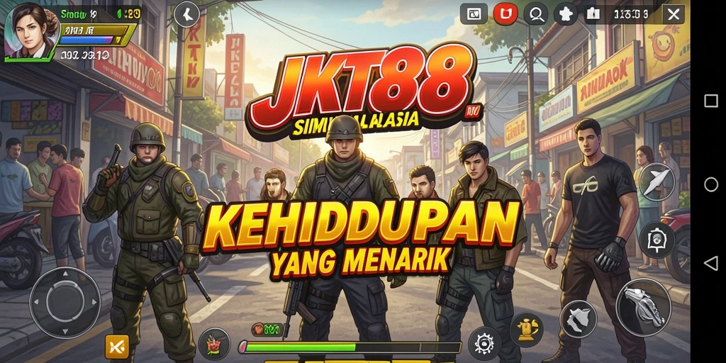Screenshot gameplay JKT88 dengan karakter yang sedang beraksi.
