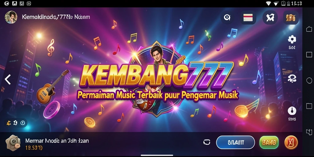 Screenshot gameplay KEMBANG777 menunjukkan pengguna bermain musik dengan semangat.