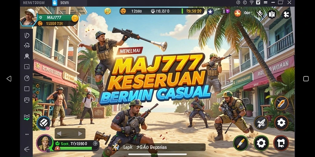Tangkapan layar utama MAJ777 menampilkan gameplay yang santai dan ceria.