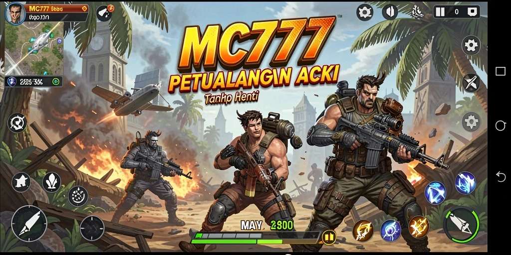 Tampilan gameplay action yang mendebarkan dari MC777.