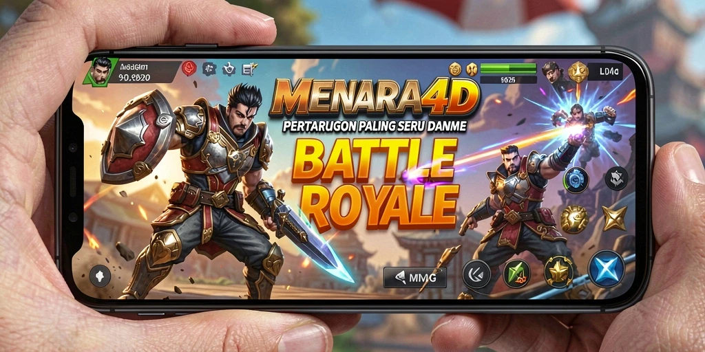 Screenshot gameplay MENARA4D menunjukkan aksi seru dalam pertempuran Battle Royale.