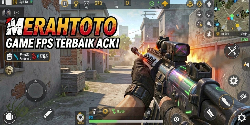 Tampilan gameplay mendebarkan dalam FPS MERAHTOTO.