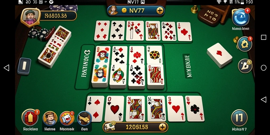 Screenshot gameplay NV77 yang menampilkan keseruan bermain Domino.
