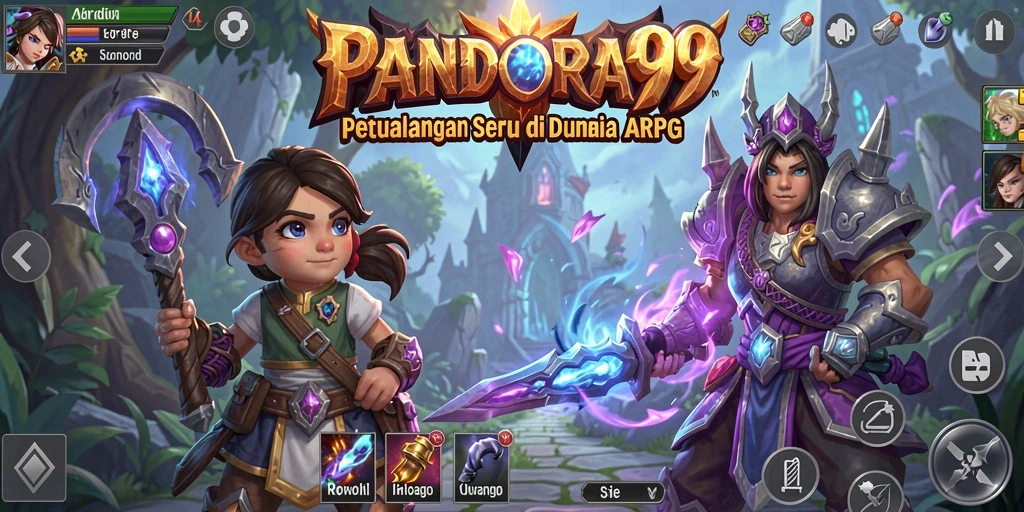 Tangkapan layar gameplay PANDORA99 yang menunjukkan pertarungan seru dan strategi.