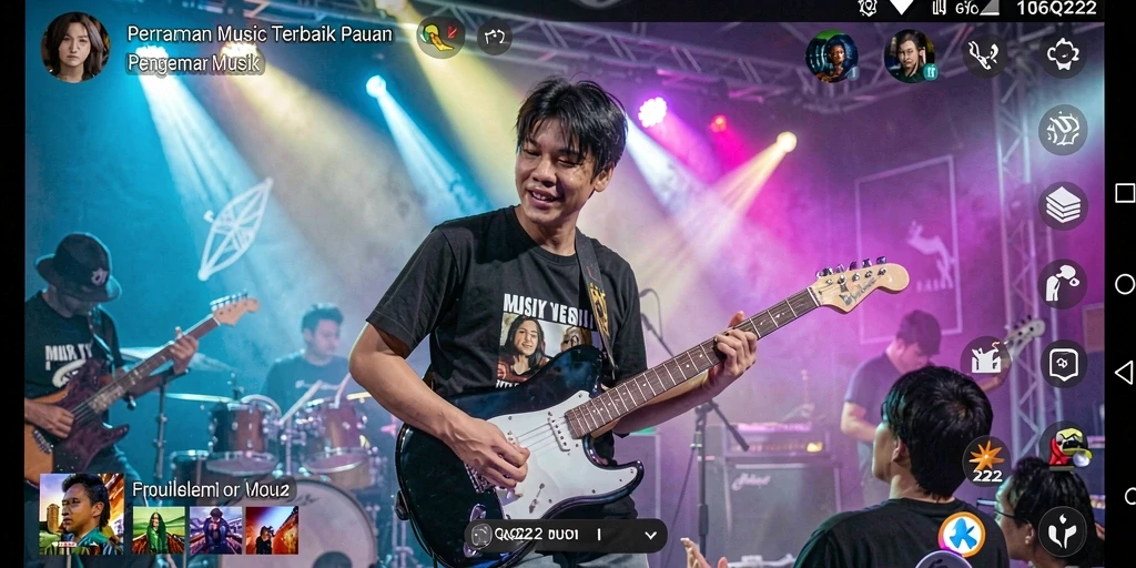 Tampilan gameplay QQ222 dengan antarmuka interaktif dan lagu-lagu menarik.
