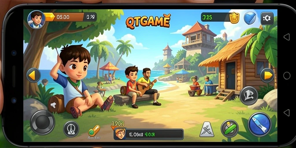 Screenshot gameplay QTGAME yang menampilkan kesenangan bermain casual.