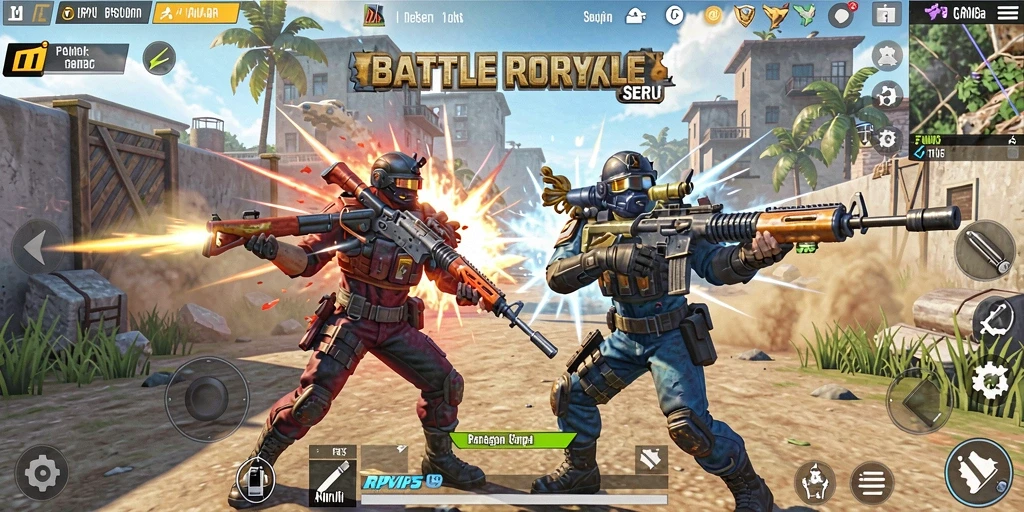 Tampilan seru dari gameplay Battle Royale di RPVIP5.
