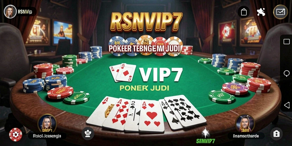 Screenshot RSNVIP7 menampilkan aksi seru permainan Poker.