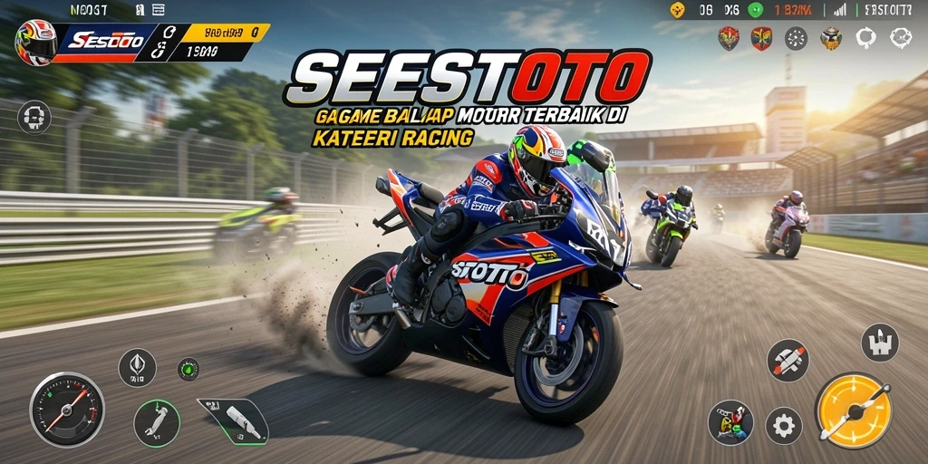 Tampilan gameplay seru dengan balapan motor yang mendebarkan.