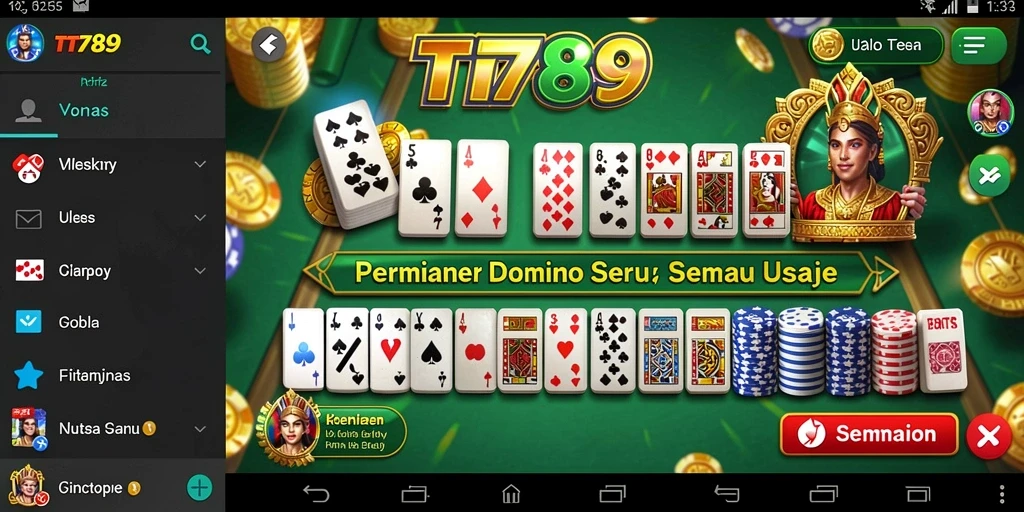 Screenshot gameplay TT789 menampilkan aksi seru permainan Domino.